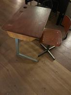 Vintage schooltafeltje met stoeltje, Ophalen, Gebruikt, Tafel(s) en Stoel(en)