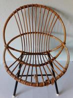 Vintage 2-rings rotan stoeltje van Rohé Noordwolde, met groe, Ophalen of Verzenden, Huis en Inrichting