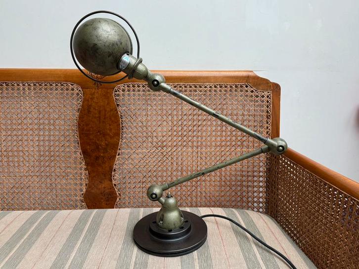 Antieke Vintage Oude Franse Jielde Lamp Piaggio Vespa Green, Huis en Inrichting, Lampen | Tafellampen, Gebruikt, Metaal, Ophalen of Verzenden