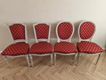 Vier antieke stoelen Franse LouisXV stijl