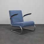 Buisframe fauteuil S411 - W.H. Gispen voor Mücke Melder, 60s, Ophalen, Gebruikt, Minder dan 75 cm, X