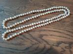 Elegante parelketting,  vintage zoetwater parels, geknoopt, Sieraden, Tassen en Uiterlijk, Kettingen, Wit, Ophalen of Verzenden