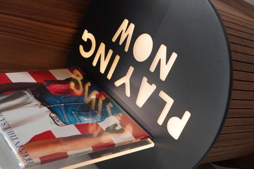 Handgemaakte platenkast gefineerd noten mdf, Antiek en Kunst, Antiek | Meubels | Kasten, Ophalen
