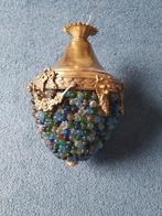 Lamp met glazen bolletjes en messing montuur., Ophalen of Verzenden, Minder dan 50 cm