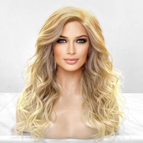 Swiss lace pruik lang haar beach wave krullen Calyx kleur T2, Sieraden, Tassen en Uiterlijk, Uiterlijk | Haarverzorging, Nieuw