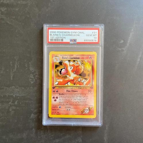 Pokemon Gym Challenge Blaine's Charmeleon 1st Edition PSA 10, Hobby en Vrije tijd, Verzamelkaartspellen | Pokémon, Zo goed als nieuw