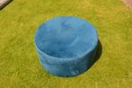 Grote ronde Riverdale hocker / poef petrol kleur Velvet stof, Huis en Inrichting, Banken | Voetenbanken en Poefen, Zo goed als nieuw