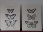 2 verschillende wanddecoratie. VLINDERS OP CANVAS, Huis en Inrichting, Ophalen, Zo goed als nieuw