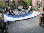 Nieuwe Hangmat 1 persoons kleur blauw met creme, Opvouwbaar, Nieuw, Ophalen of Verzenden, Eenpersoons