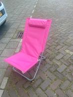 Roze inklapbare tuinstoel, Ophalen, Gebruikt, Metaal, Inklapbaar