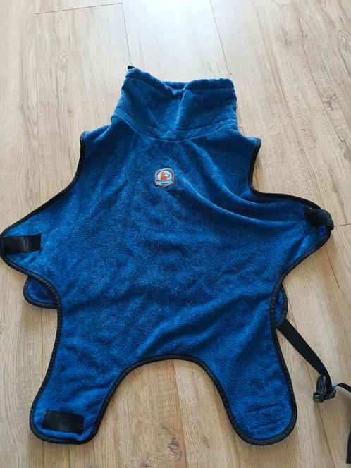 Zgan blauwe honden badjas., Dieren en Toebehoren, Hondenkleding, Zo goed als nieuw, Ophalen