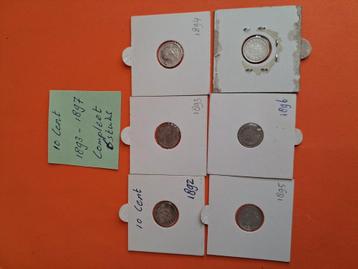 Setje 10 cent 1893-1897 beschikbaar voor biedingen