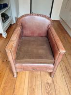 Antieke Leren Stoel, Huis en Inrichting, Fauteuils, Ophalen