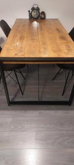 Mango Houten Eettafel met 4 Zwarte Stoelen, Huis en Inrichting, Tafels | Eettafels, Ophalen, Gebruikt, Overige houtsoorten, 50 tot 100 cm