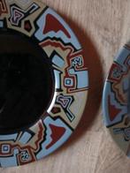 6 vintage borden, Arcoroc France zwart glas, Huis en Inrichting, Keuken | Servies, Ophalen of Verzenden, Bord(en), Overige stijlen