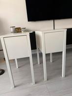 2 witte IKEA nachtkasjes, Ophalen, Gebruikt, Hout, 55 tot 70 cm