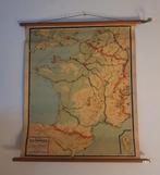 Oude schoolkaart van Frankrijk, Antiek en Kunst, Antiek | Schoolplaten, Ophalen of Verzenden, Aardrijkskunde