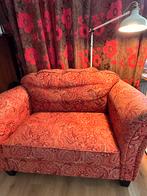 Comfortabele fauteuil met rood paisley motief, Ophalen, Gebruikt, Stof, 75 tot 100 cm