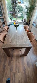 Eet tafel robinia hout, 50 tot 100 cm, Rechthoekig, Ophalen of Verzenden, Zo goed als nieuw