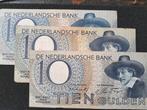 3 Oude 10 Gulden Biljetten - WOII, Ophalen of Verzenden, 10 gulden, Setje