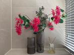 Zijde bloemen met vazen, Ophalen of Verzenden, Zo goed als nieuw, Binnen