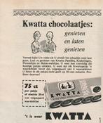 Retro reclame 1961 Kwatta chocola verrast kijkt de visite, Verzamelen, Ophalen of Verzenden, Overige typen