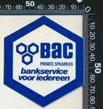 Sticker: BAC Private Spaarkas (2), Ophalen of Verzenden, Zo goed als nieuw, Bedrijf of Vereniging