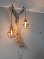 Landelijke wandlamp van drijfhout uit Oostenrijk, Ophalen of Verzenden, Nieuw, Hout, Stoer sober robuust landelijk drijfhout Oostenrijk