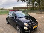 Fiat 500C 0.9 80pk Turbo Twinair 2016 Zwart, Auto's, Fiat, Stof, Euro 6, Cabriolet, Zwart