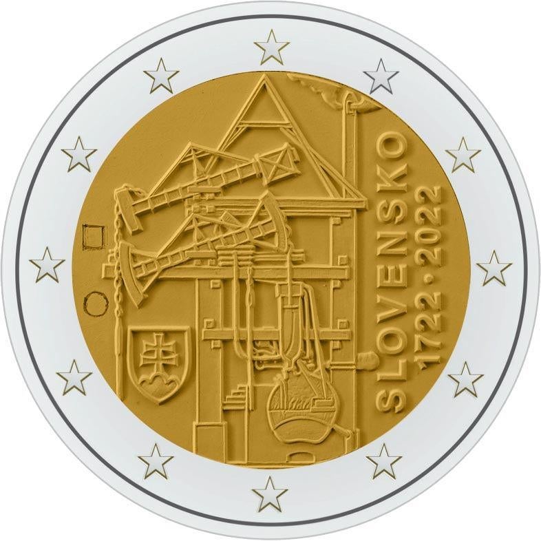 2 euro Slowakije 2022 - Eerste stoommachine (UNC), Postzegels en Munten, Munten | Europa | Euromunten, Ophalen of Verzenden, Slowakije