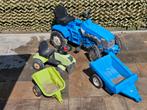 Tractor met aanhanger - blauw en groen, Ophalen, Gebruikt, Trapvoertuig