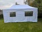 Partytent 3x6m Wit - Volledig Dichtritsbaar, Tuin en Terras, Opvouwbaar, Geen, Zo goed als nieuw, 4 tot 6 meter