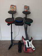 Guitar hero wii set (drumstel, gitaar en 2 spellen), Wii, Ophalen of Verzenden, Gitaar, Drumstel of Dj-set, Zo goed als nieuw