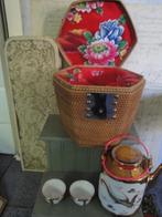 chinees theeset in rieten mand, Ophalen of Verzenden