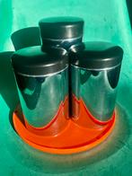 Vintage blikkenset voorraad chrome zwart Brabantia, Ophalen of Verzenden, Gebruikt, Beschuit