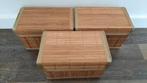 Partij van 3 Bamboe Opberg Kisten, Minder dan 50 cm, Gebruikt, Minder dan 50 cm, Ophalen of Verzenden