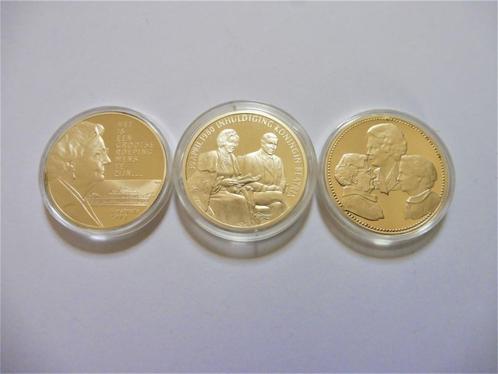 3 Penningen Koningshuis zilver Wilhelmina Juliana Beatrix, Postzegels en Munten, Penningen en Medailles, Zilver, Nederland, Ophalen of Verzenden