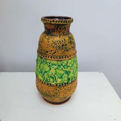 Vintage geel groene West Germany WB 111 vaas, Antiek en Kunst, Antiek | Vazen, Ophalen of Verzenden