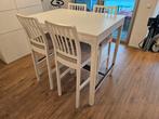 IKEA Statafel + stoelen wit/grijs 120cm/80cm/120cm, Ophalen, Zo goed als nieuw