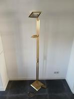 Gouden Staande Lamp met Leeslamp, Huis en Inrichting, Lampen | Vloerlampen, Klassiek-modern, 200 cm of meer, Ophalen of Verzenden