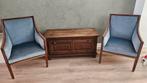 Vintage fauteuil met tafel, Huis en Inrichting, Stoelen, Ophalen, Zo goed als nieuw, Twee