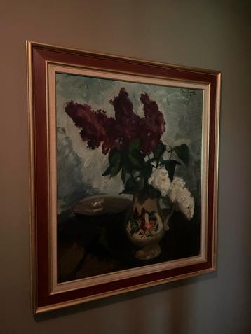 Schilderij met bloemen in vaas Piet T. van Wijngaerdt beschikbaar voor biedingen