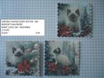 vintage plaatjes 12x12 kerst katten 565 ( alleen verzenden, Hobby en Vrije tijd, Kaarten | Zelf maken, Ophalen, Nieuw, Kerst, Knipvel