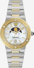 Versace Greca Logo Moonphase Horloge - Nieuw! -Goud & Zilver, Overige merken, Staal, Polshorloge, Nieuw