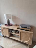 Dressoir kastje tvmeubel boho retro vintage webbing hout, Ophalen, Eikenhout, 100 tot 150 cm, Zo goed als nieuw