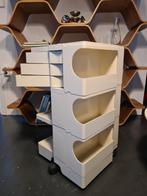 Vintage Joe Colombo, design trolley, kastje, Ophalen, Rechthoekig, 75 cm of meer, 60 cm of meer