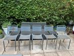 5 antraciet grijze tuinstoelen, Tuin en Terras, Tuinstoelen, Ophalen, Gebruikt, Metaal, Stapelbaar