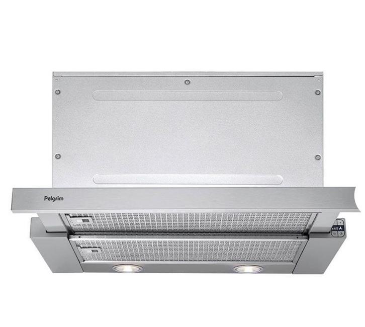 Pelgrim SLK685RVS Vlakscherm Afzuigkap - RVS, Witgoed en Apparatuur, Afzuigkappen, Nieuw, Inbouw, Vlakschermkap, 400 tot 600 m³ per uur