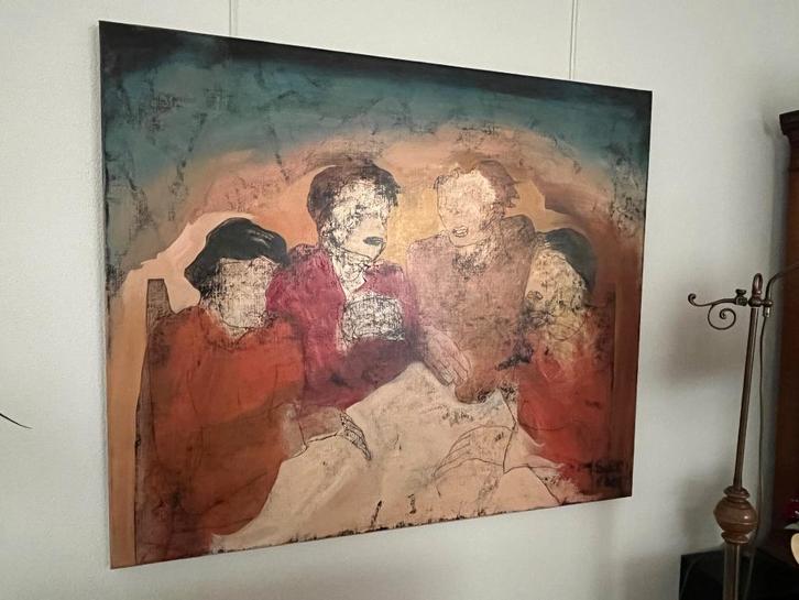 Olieverf schilderij Sjer Jacobs, Antiek en Kunst, Kunst | Schilderijen | Modern, Ophalen