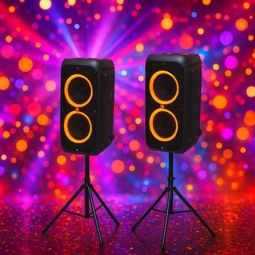 2x JBL 310 partybox met statieven huren beschikbaar voor biedingen